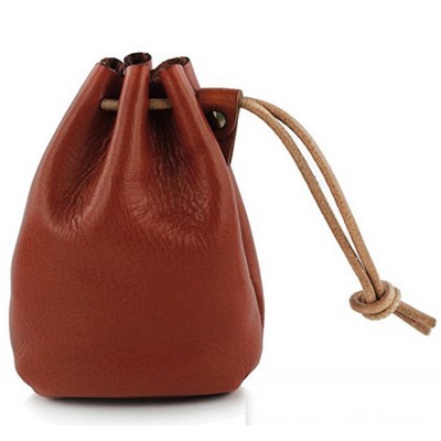 Leather Drawstring Pouch, Coin Bag, Medicine, Tobacco Pouch