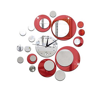 Creative DIY Acrylic Mirror Displays Colors Wall Wall Wall Clock